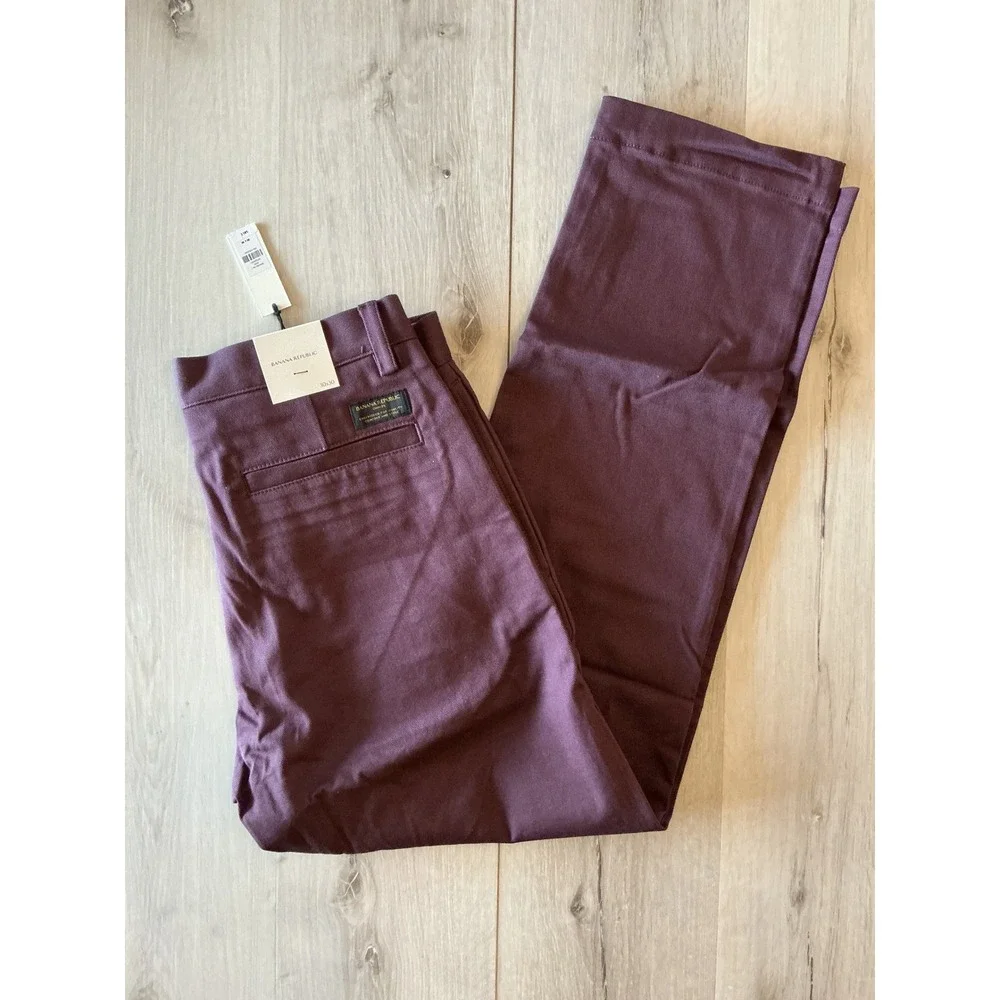 Banana Republic Straight Fit Italian Stretch Chino Purple 30x30 New With Tags